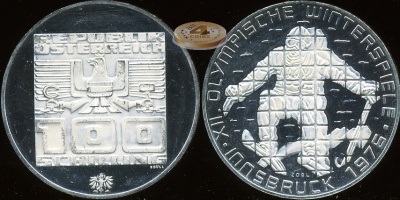Австрия. 100 шиллингов. 1974 (Proof. Серебро)