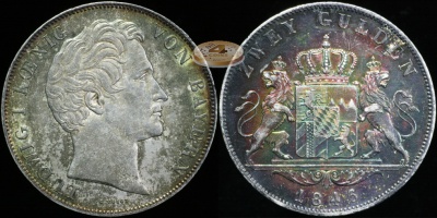Германия (Бавария). 2 гульдена. 1846 (XF/aUnc+. Серебро)