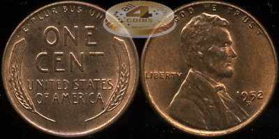 США. 1 цент. 1952.D (Unc)