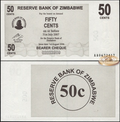 Зимбабве. 50 центов (Unc) 2006