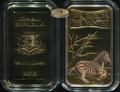 Сомали. 25 шиллингов. 2013 (Proof. Позолота. Эмаль)
