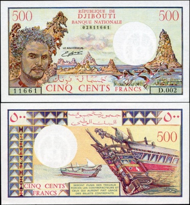 Джибути. 500 франков (Unc) 1988