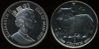 Остров Мэн. 1 крона. 1989 (Unc)