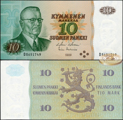 Финляндия. 10 марок (Unc) 1980