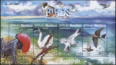 Мальдивы. 2015. Морские птицы (М.Лист. MNH OG)
