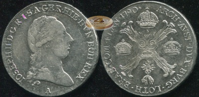 Австрийские Нидерланды (Священная Римская империя). 1/2 кроненталера. 1790.A (VF/XF. Серебро)
