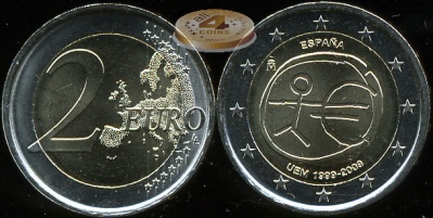 Испания. 2 евро. 2009 (Unc. Биметалл)