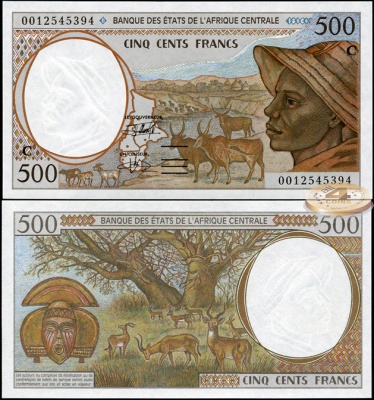 Конго Респ. (КФА Центр). 500 франков (Unc) 2000