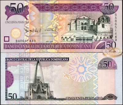 Доминиканская республика. 50 песо (Unc) 2006