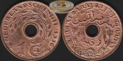 Нидерландская Индия. 1 цент. 1936  (XF)