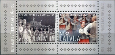 Латвия. 2023. 150-летие Латвийского песенного фестиваля (Почтовый блок. MNH OG)