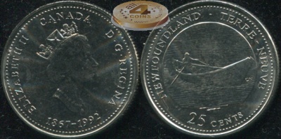Канада. 25 центов. 1992 (Unc)
