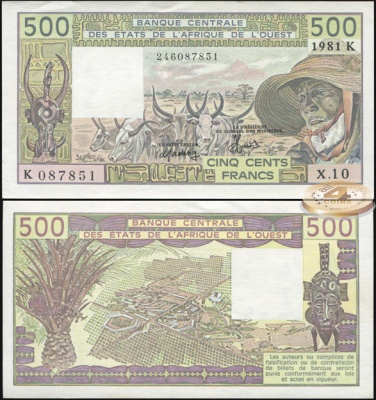 Сенегал [КФА Запад]. 500 франков (Unc) 1981