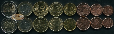 Финляндия. Набор евро (8 монет. 2 биметалла) 2012