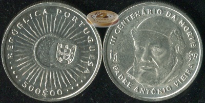 Португалия. 500 эскудо. 1997 (Unc. Серебро)