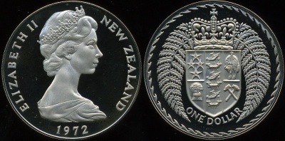 Новая Зеландия. 1 доллар. 1972 (Proof)