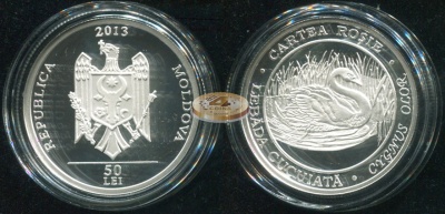 Молдова. 50 леев. 2013 (Proof. Серебро. Этуи. Сертификат)