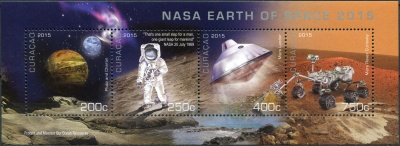Кюрасао. 2015. Достижения американского космического агентства NASA (Блок. MNH OG)