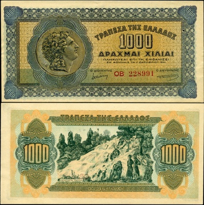 Греция. 1000 драхм (Unc) 1941