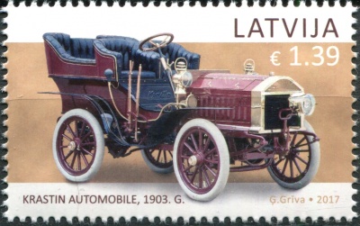 Латвия. 2017. Автомобиль Крастин (1903) (Почтовая марка. MNH OG)