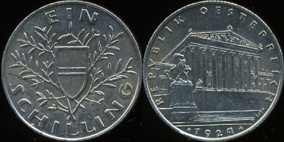 Австрия. 1 шиллинг. 1924 (Unc. Серебро)
