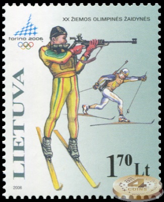 Литва. 2006. XX Зимние Олимпийские игры в Турине (Почтовая марка. MNH OG)