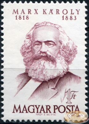 Венгрия. 1968. 150 лет  со дня рождения Карла Маркса [1818-1883] (Почтовая марка. MNH OG)