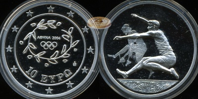 Греция. 10 евро. 2003 (Proof. Серебро)