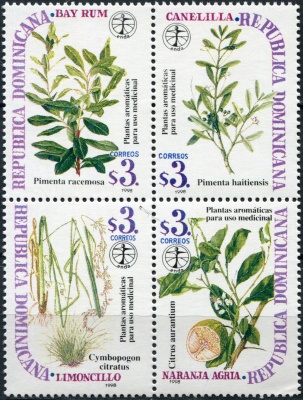 Доминиканская республика. 1998. Лекарственные растения (Квартблок. MNH OG)