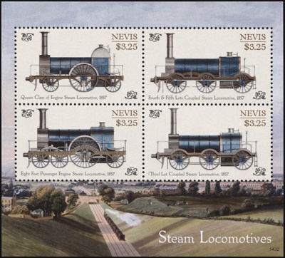 Невис. 2014. Паровозы. Выпуск 2 (М.Лист. MNH OG)