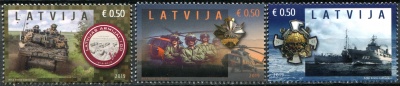 Латвия. 2019. Столетие Вооруженных сил Латвии (Серия Почтовых марок. MNH OG)