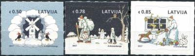 Латвия. 2017. Рождество (Серия Почтовых марок. MNH OG)
