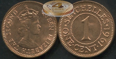 Сейшелы (Британские). 1 цент. 1961 (Unc)