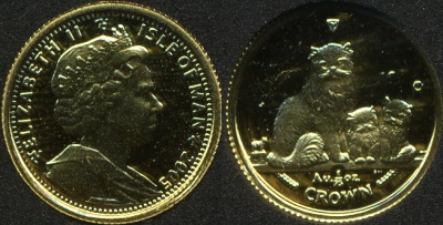 Остров Мэн. 1/25 кроны 2005 (Proof. Золото)