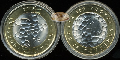 Финляндия. 5 евро. 2008 (Unc. Биметалл)