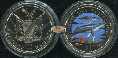 Намибия. 1 доллар. 1998 (Proof. Эмаль)