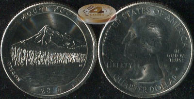 США. Квотер [25 центов]. 2010.D (Unc) Mount Hood