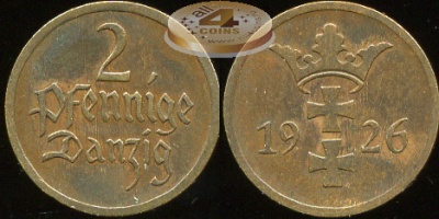 Германия (Данциг). 2 пфеннига. 1937 (XF+)