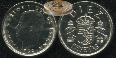 Испания. 10 песет. 1984 (Unc)