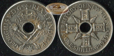 Британская Новая Гвинея. 1 шиллинг. 1935 (aUnc. Серебро)