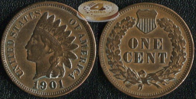 США. 1 цент. 1901 (XF+)
