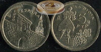 Испания. 5 песет. 1996 (Unc)