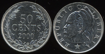 Либерия. 50 центов. 2000 (Unc)