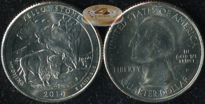 США. Квотер [25 центов]. 2010.P (Unc) Yellow Stone