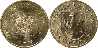 Польша. Монета 2 злотых. 2004 (KM#Y.493. Unc) Силезское воеводство