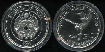 Тонга. 1 паанга. 1991 (Proof. Серебро)