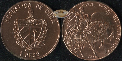 Куба. 1 песо. 1993 (Unc)