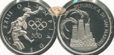 Сан-Марино. 500 лир. 1984 (Proof. Серебро)