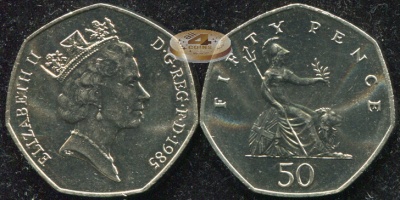 Великобритания. 50 пенсов. 1985 (Unc)