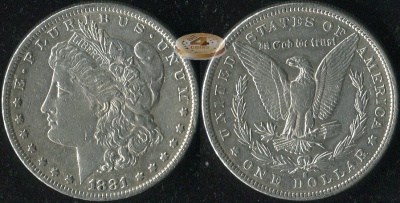 США. 1 доллар. 1881.S (XF+. Серебро)